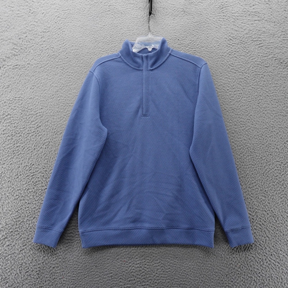 Walter Hagen Clubhouse Mens Small 1/4 Zip Pullover Mid Blue Thermal Knit‎ NWT